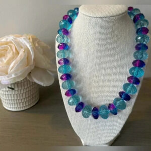 Mermaidcore Chucky Bead Necklace Blue
Purple Sparkly